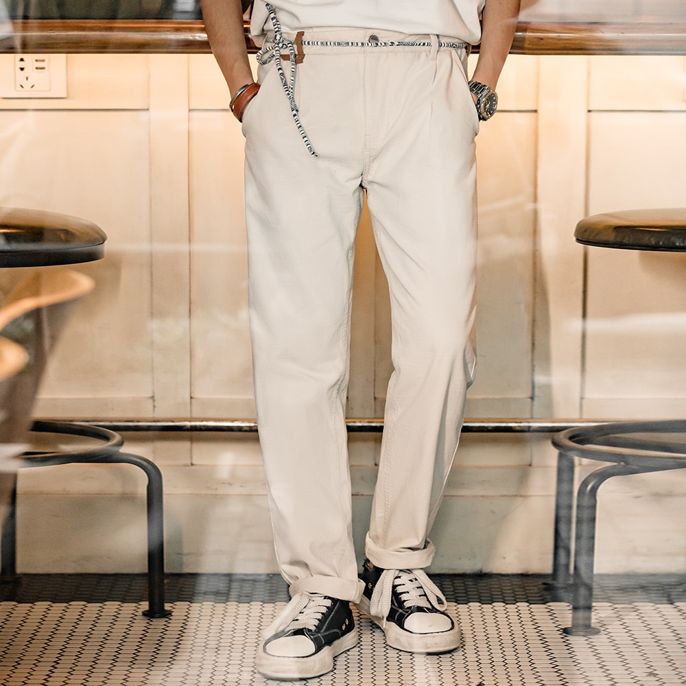 Maden American Vintage Cotton Seed Shell Casual Pants Amekaji Men's Loose Straight Pants Designer Essential Trousers Streetwear