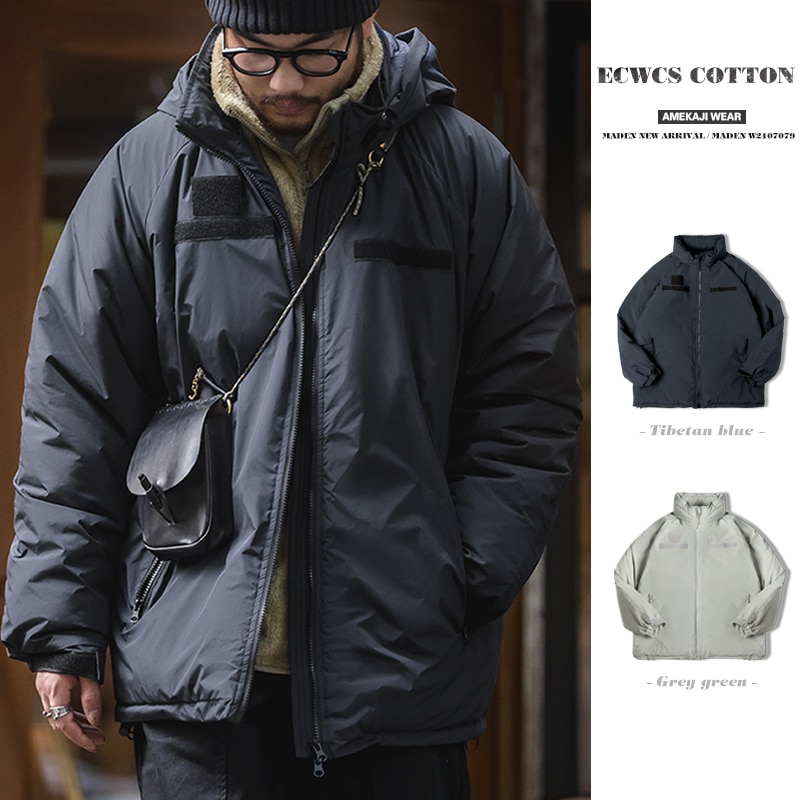 Maden Men Winter Thick Coats Japan Retro Warm Hooded Parkas Windproof Padded Coats Streetwear Cotton Loose Clothing Dropshipping