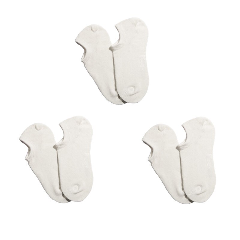 Maden Men’s 3 Pack Pair Summer Cotton Socks Boat Non-Slip Silicone Invisible Boat Socks Ankle Socks White Khaki Blue