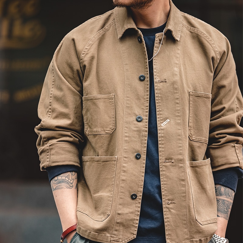 Mens cotton work jacket top