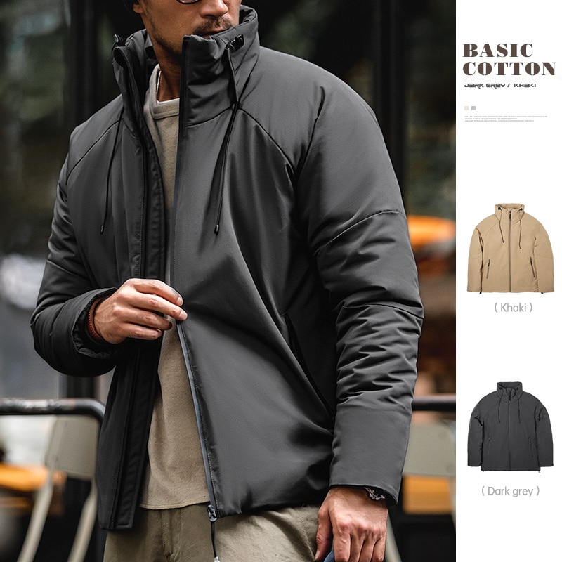 Maden Winter Thick Coat Men’s Casual Down Jacket Stand Collar Warm Cotton Puffer Jackets Cotton-padded Coats High Quality