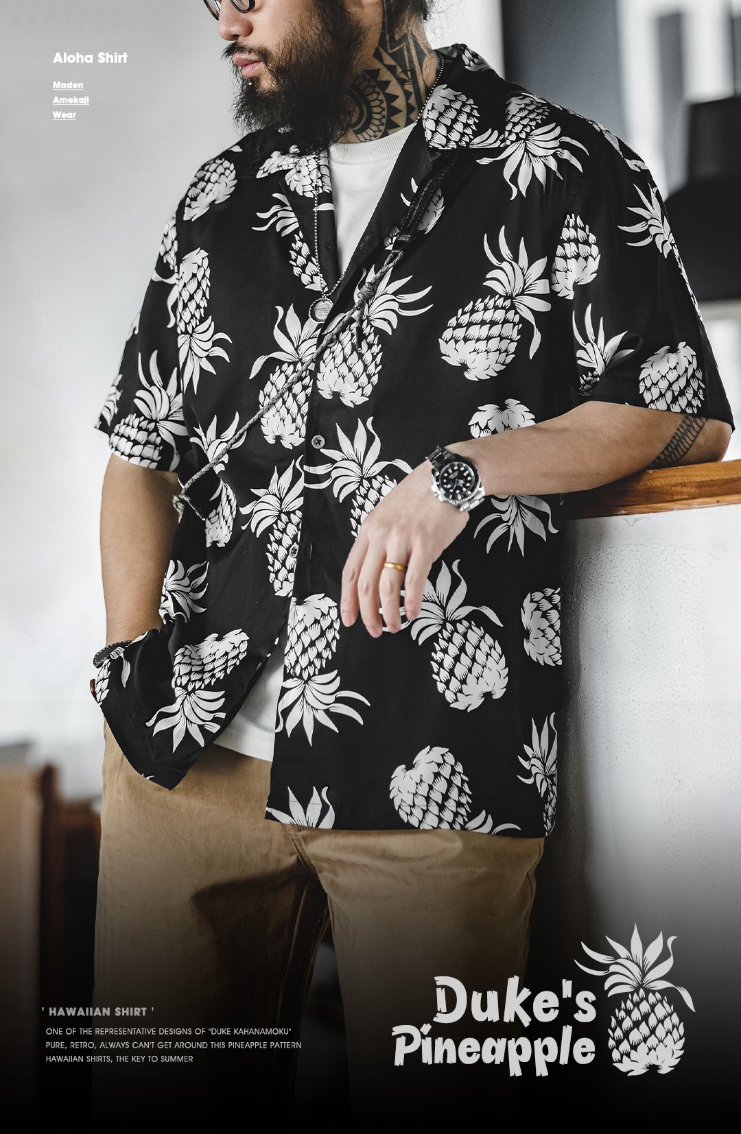 Short Sleeve Men Hawaiian Casual Fit Shirt Summer Vintage Style