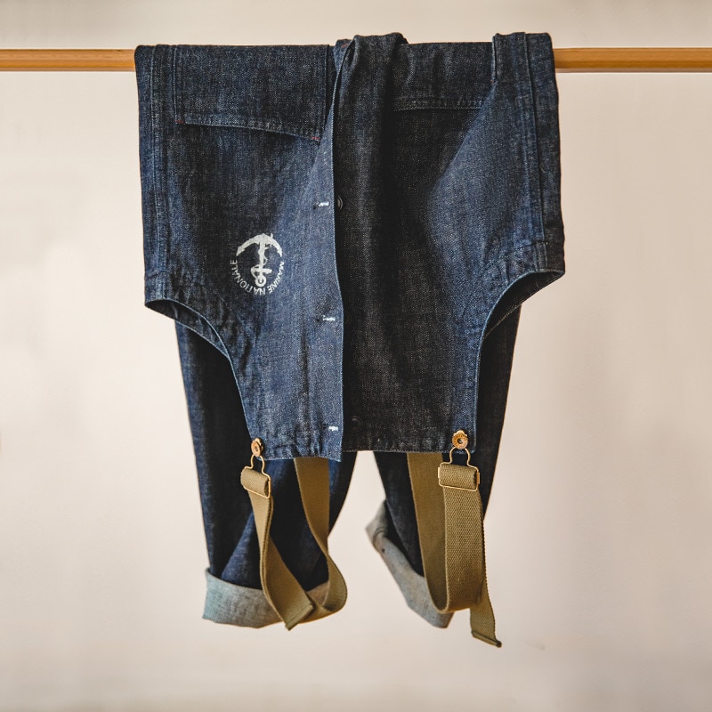 Maden Cargo Salopette Homme Jumpsuit American Vintage Navy Overalls Spring And Autumn Denim Straight Leg Jeans Men&#39;s Trend Pant