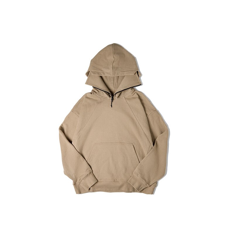 Maden American Retro Cargo Hoodie Men’s High Collar Mask Pullover Autumn &amp; Winter Thick Hoodies Casual Cityboy Special Design