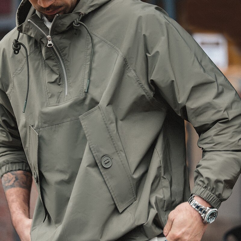 Maden New Military Hoodies Spring Summer Men Jacket Green Pullover Retro Fashion Brand  Windbreaker 