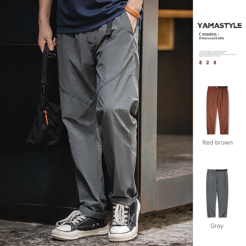 Maden New American Korea Style Vintage Casual Pants Quick-drying Elastic Waist Straight Pants Loose High Quality Trousers 2022