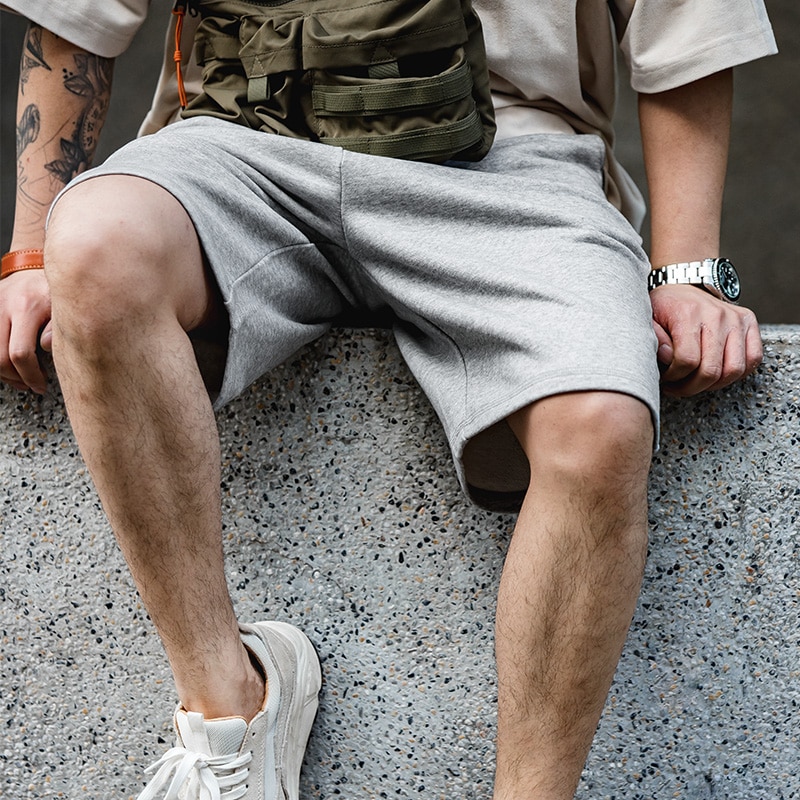 Maden 2022 New Summer Short Pants For Man American Retro Threaded Knit Shorts Straight Srawstring Athletic Sweatpants