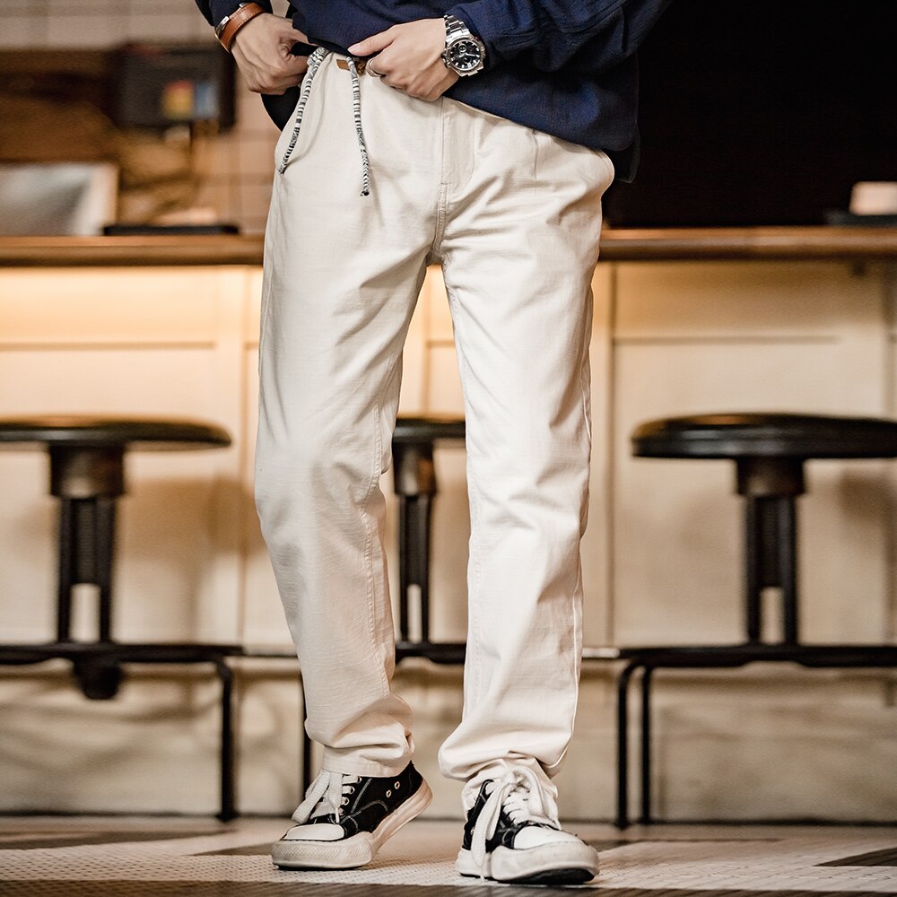 Maden American Vintage Cotton Seed Shell Casual Pants Amekaji Men's Loose Straight Pants Designer Essential Trousers Streetwear