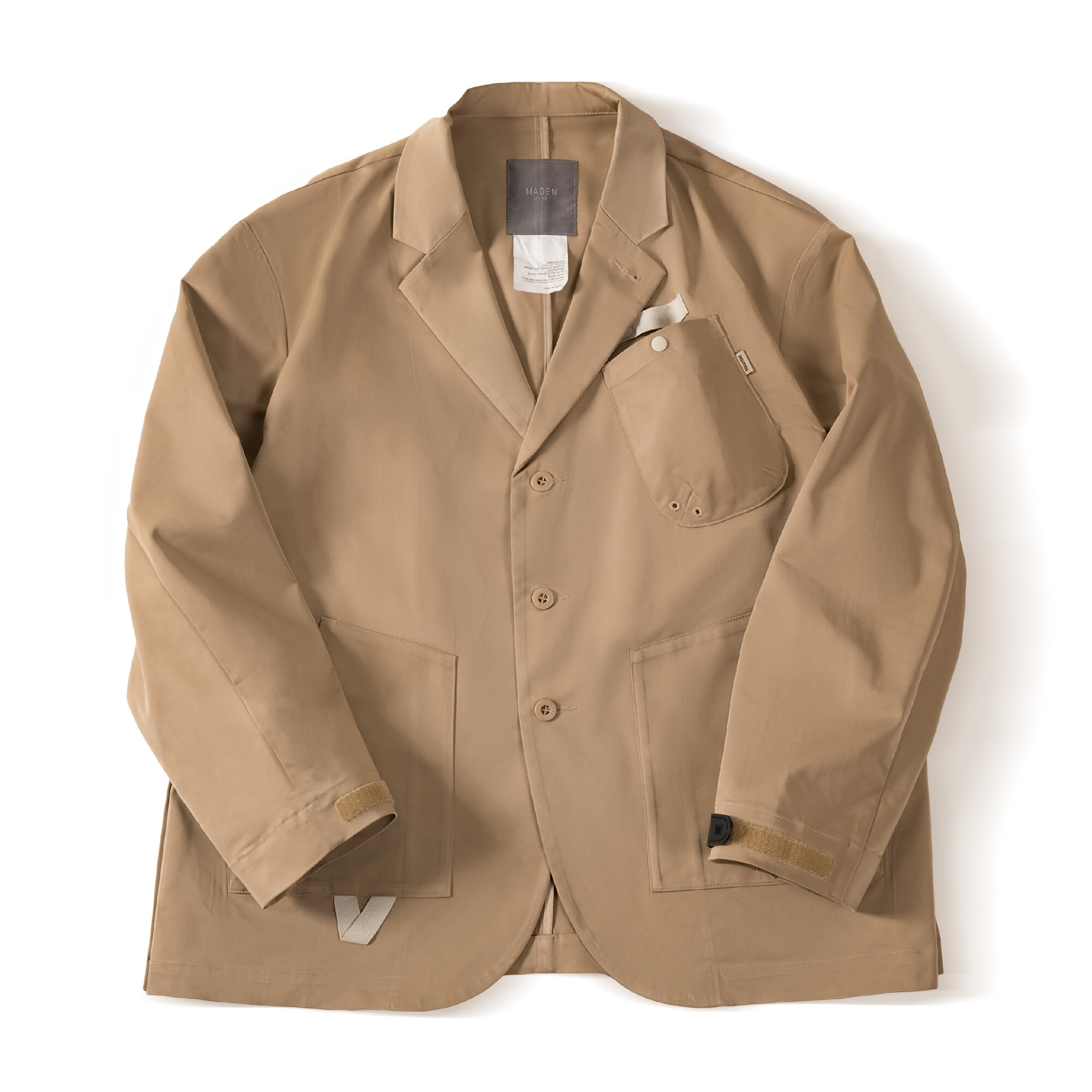 Maden American Vintage Heavyweight Cotton Lapel Jackets for Men Amekaji Multi-pocket Outerwears Male Short Parkas Windbreak Coat