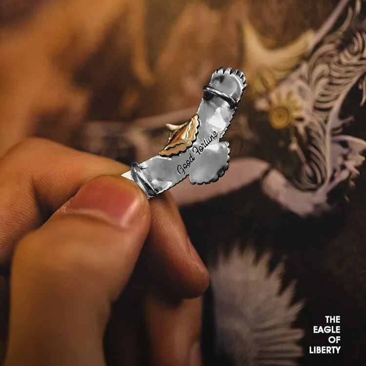 Maden 2022 Vintage Indian Flying Eagle Brass Shoelace Key Chain Pendant Bracelets Personalized Engraved Gold Necklace