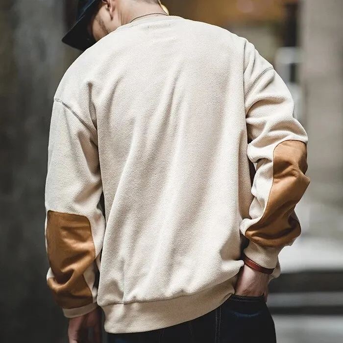 Maden Warm Fleece Sweatshirts For Men Polar Pullover Loose Splicing Jacket Casual Sweatshirarajuku Coat Sportswear Man Clothing