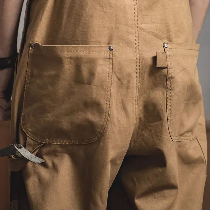 Vintage Jeans Overalls Mens Jumpsuit Cargo Work Pants Baggy Bib Contrast Stitch Denim Overalls Stitch Trousers