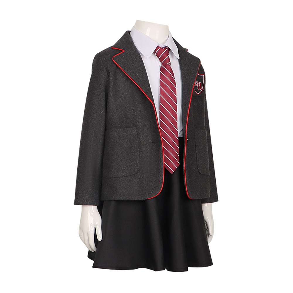 Kids Matilda Musical Cosplay Costume Outfit Girls School Uniform Suit Jacket Shirt Skirt Tie Party Stage Full Set