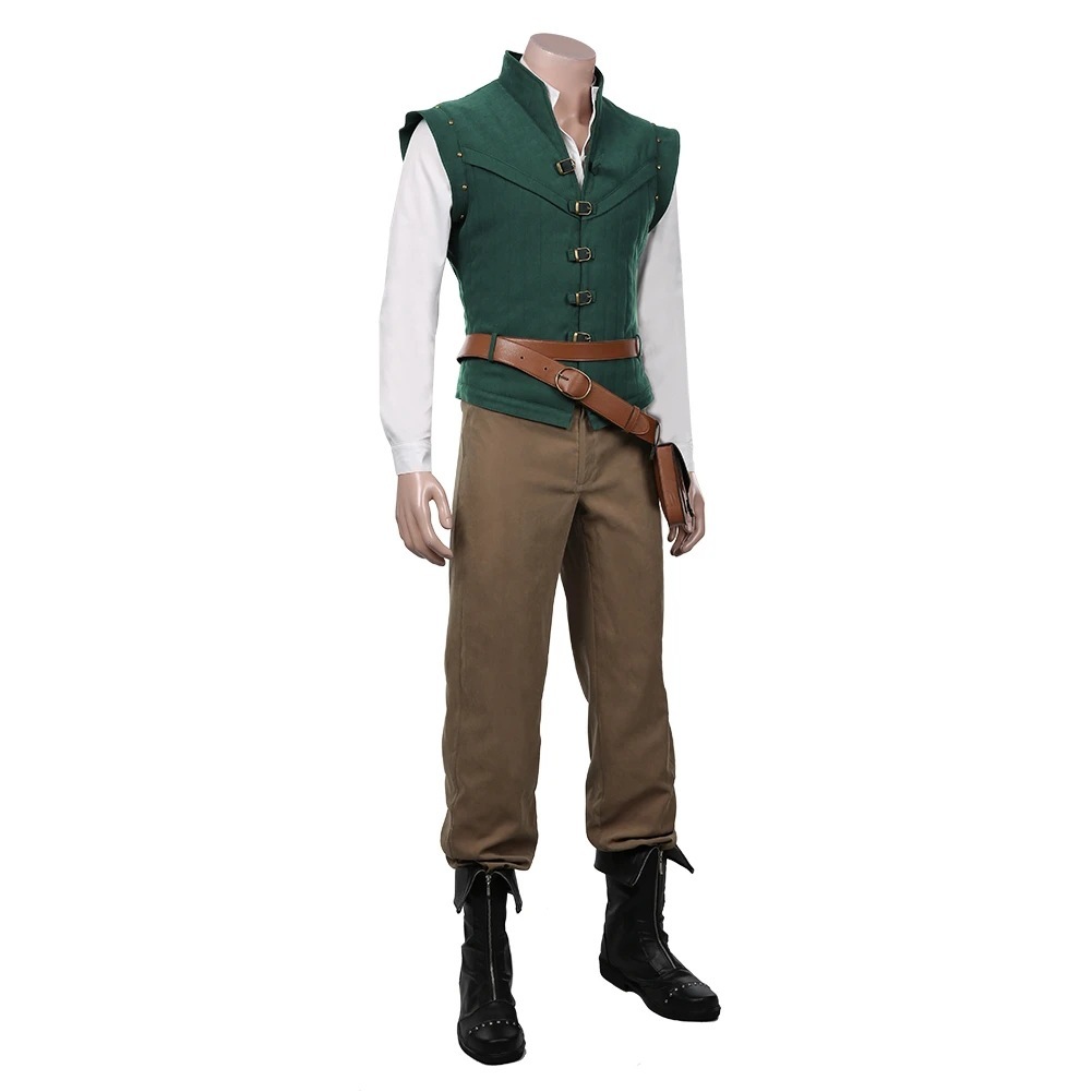 Men Tangled-Flynn Rider Vest Shirt Outfits Halloween Carnival Suit Cosplay Costume