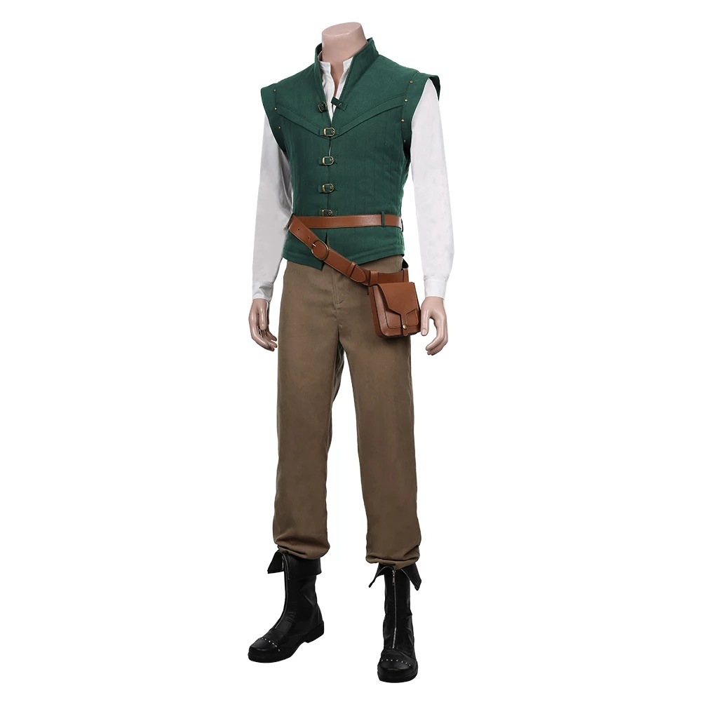 Men Tangled-Flynn Rider Vest Shirt Outfits Halloween Carnival Suit Cosplay Costume