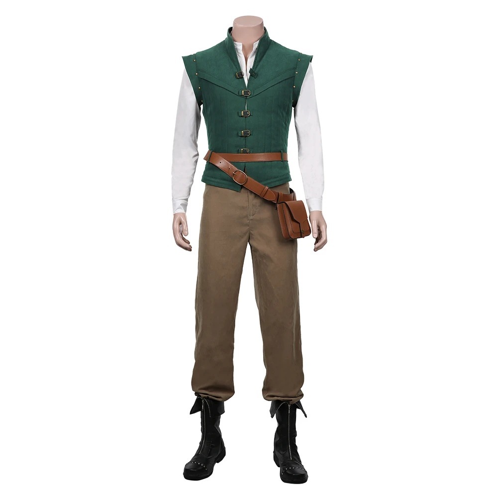 Men Tangled-Flynn Rider Vest Shirt Outfits Halloween Carnival Suit Cosplay Costume