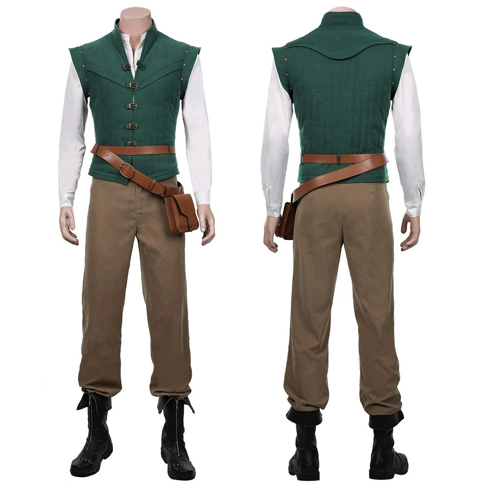 Men Tangled-Flynn Rider Vest Shirt Outfits Halloween Carnival Suit Cosplay Costume