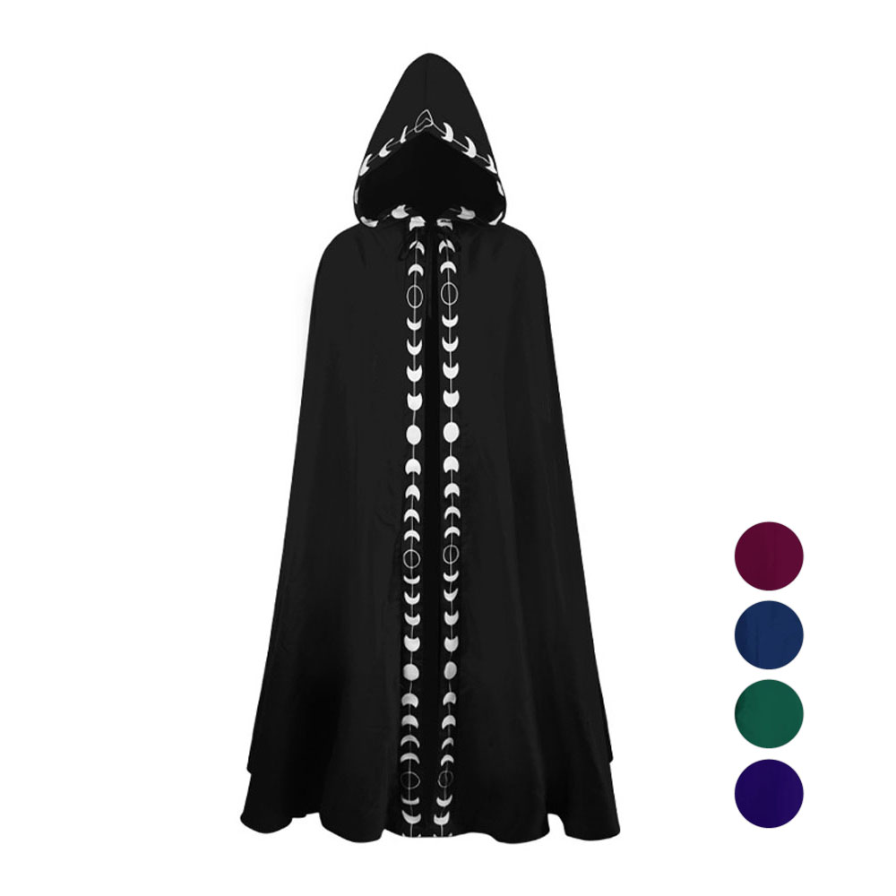 Hooded Cloak Medieval Literature and Art Multicolor Cloak Halloween Cosplay Costumes