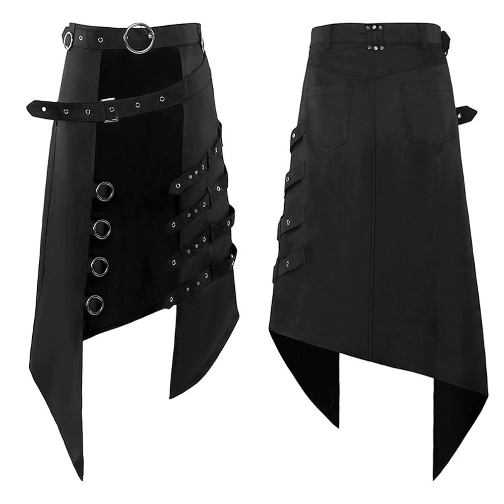Men Medieval Half Skirts Vintage Steampunk Pleated Gothic Overskirt Party Halloween Cosplay Costume