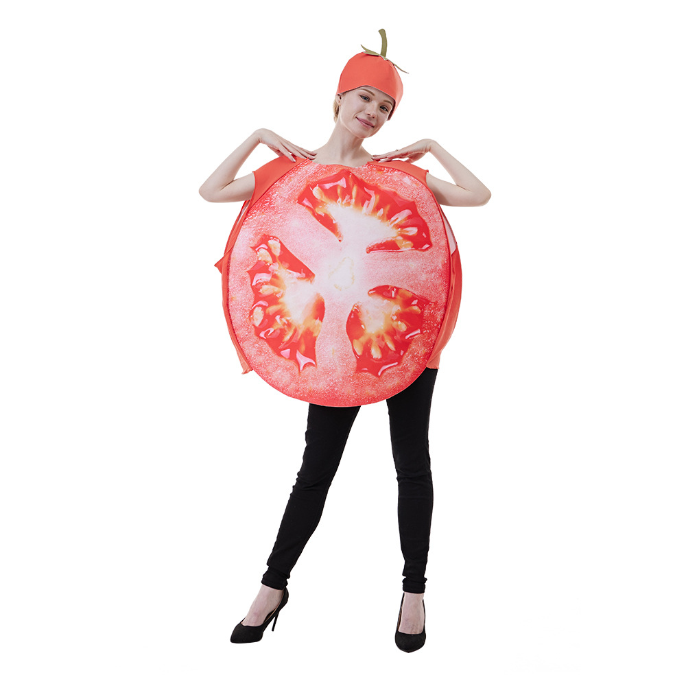Fruit Sliced Vegetable Tomato women Halloween carnival costume for Adult