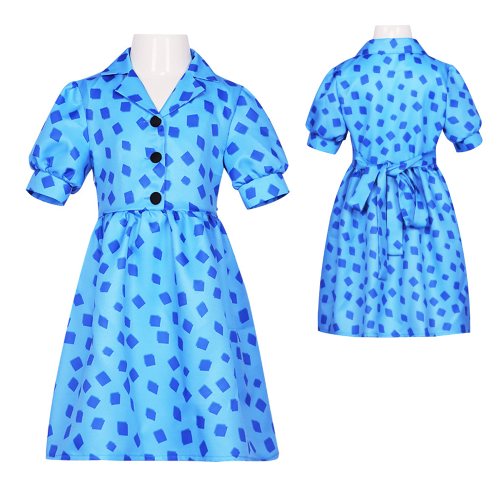 Kids Children Matilda the Musical Blue Cosplay Costume Dress Outfits