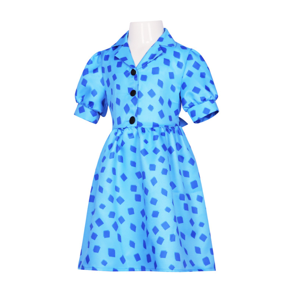 Kids Children Matilda the Musical Blue Cosplay Costume Dress Outfits