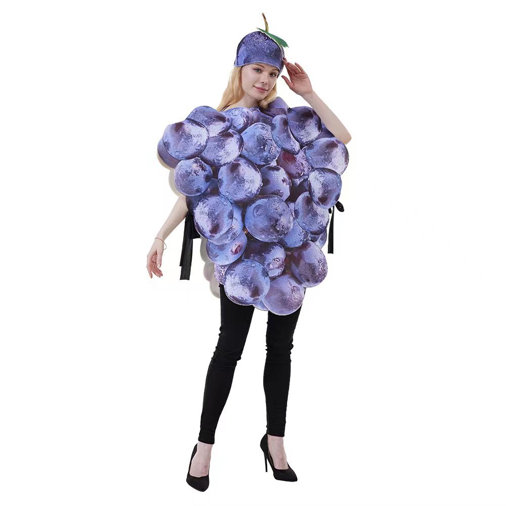 Fruit Grape Dress Cosplay Costume Halloween Carnival Party Disguise Suit