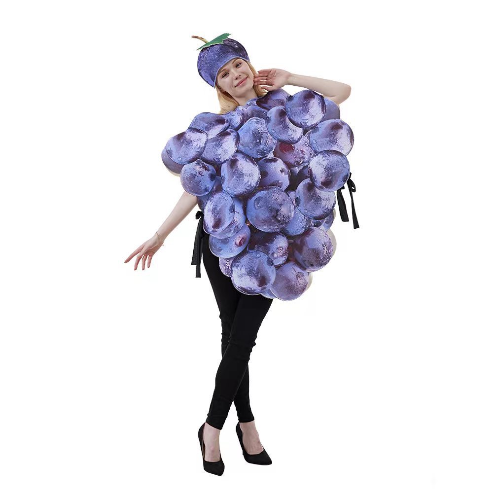 Fruit Grape Dress Cosplay Costume Halloween Carnival Party Disguise Suit