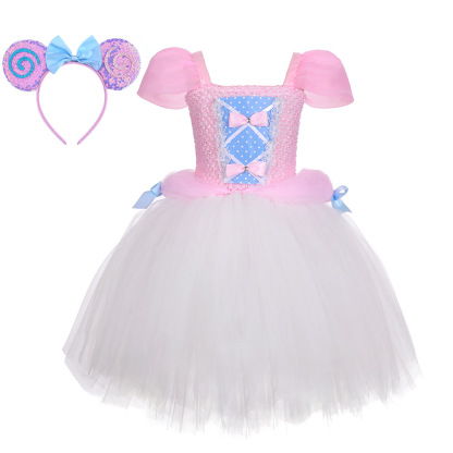 Snow White Princess Costume Kids Girls Cosplay Party Tutu Cake Dress Halloween Outfit