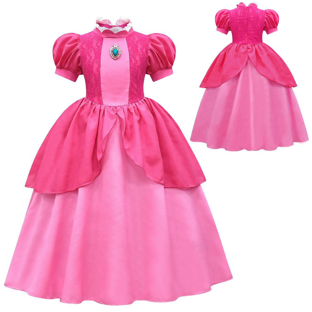Super Mario Bros Princess Peach Kids Girls Tutu Dress Outfits Cosplay Costume