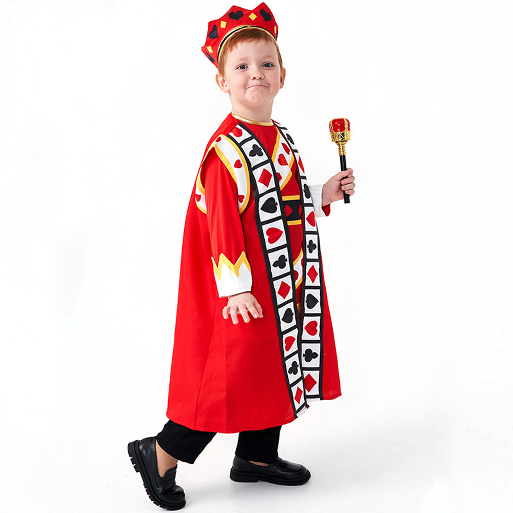 Poker Kingdom Red King Children Halloween carnival costume for kids