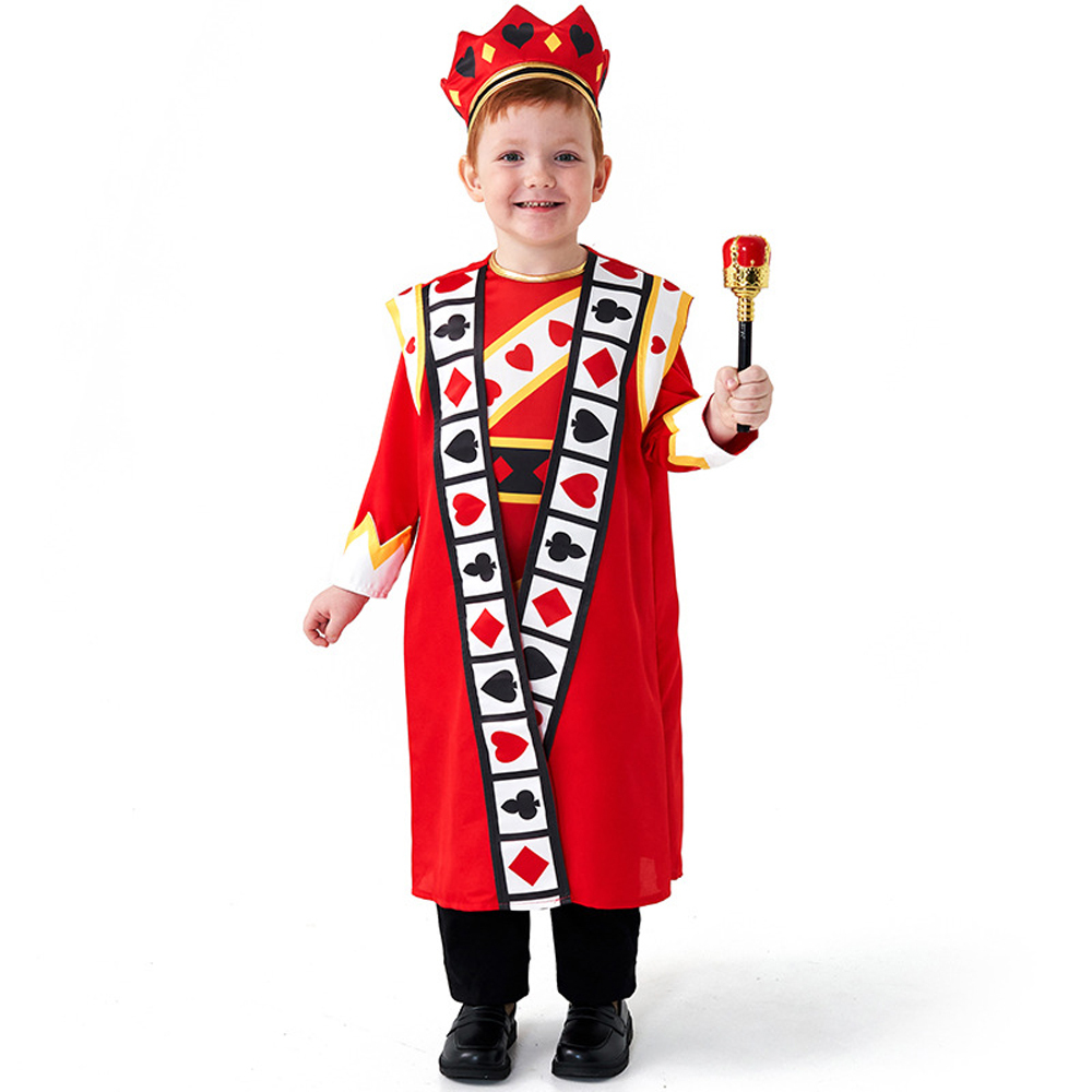 Poker Kingdom Red King Children Halloween carnival costume for kids