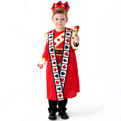 Poker Kingdom Red King Children Halloween carnival costume for kids