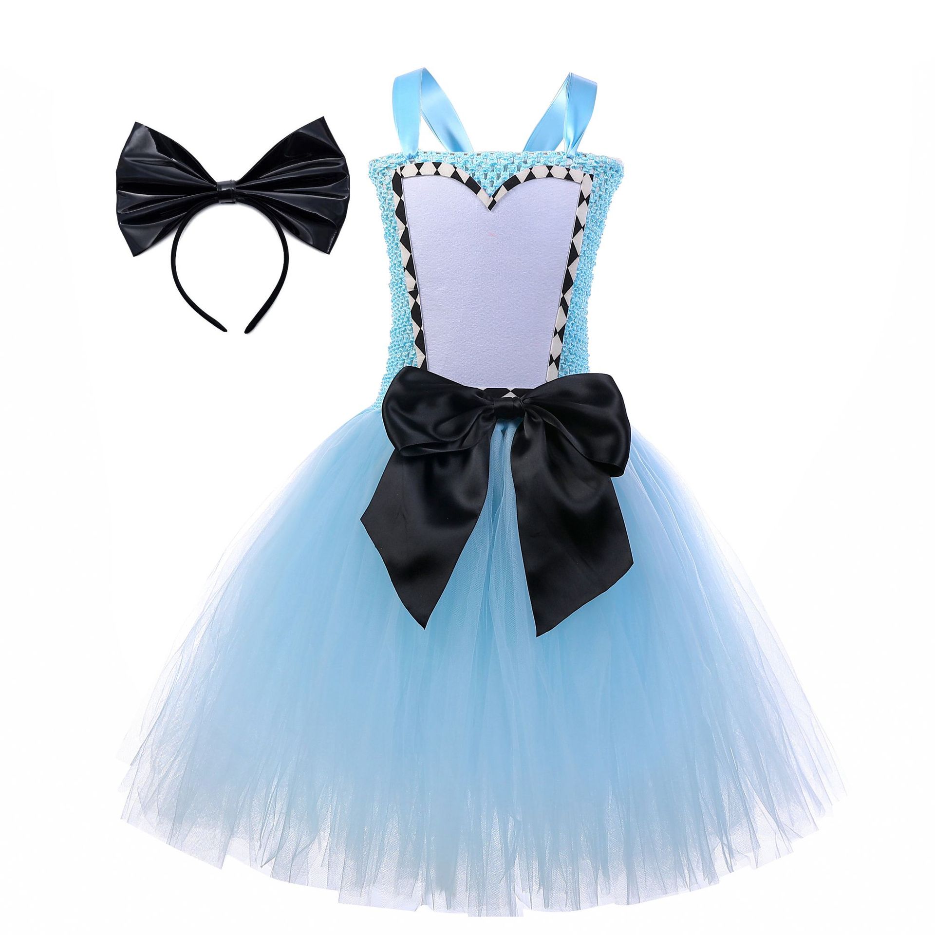 Alice in Wonderland Alice Princess Costume Kids Girls Cosplay Party Tutu Dress Halloween