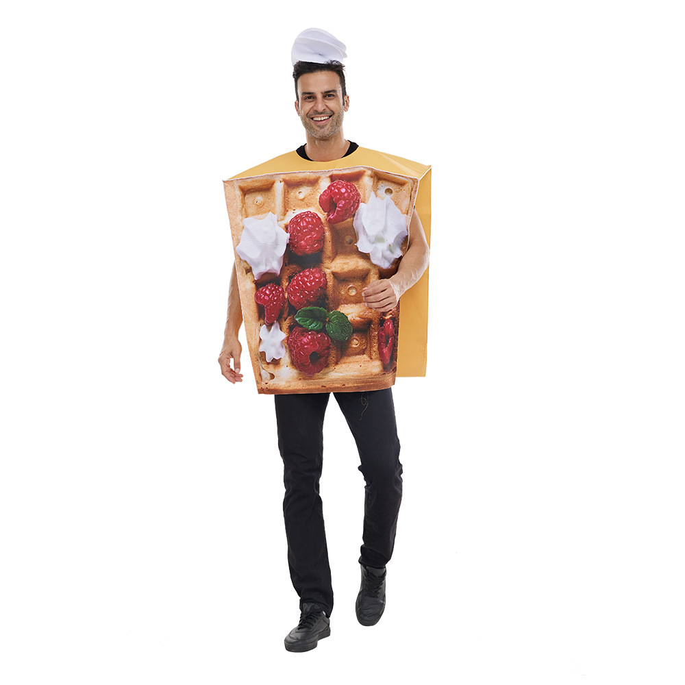Funny Food Waffle Muffins Halloween Carnival Suit Cosplay Costume For Adults