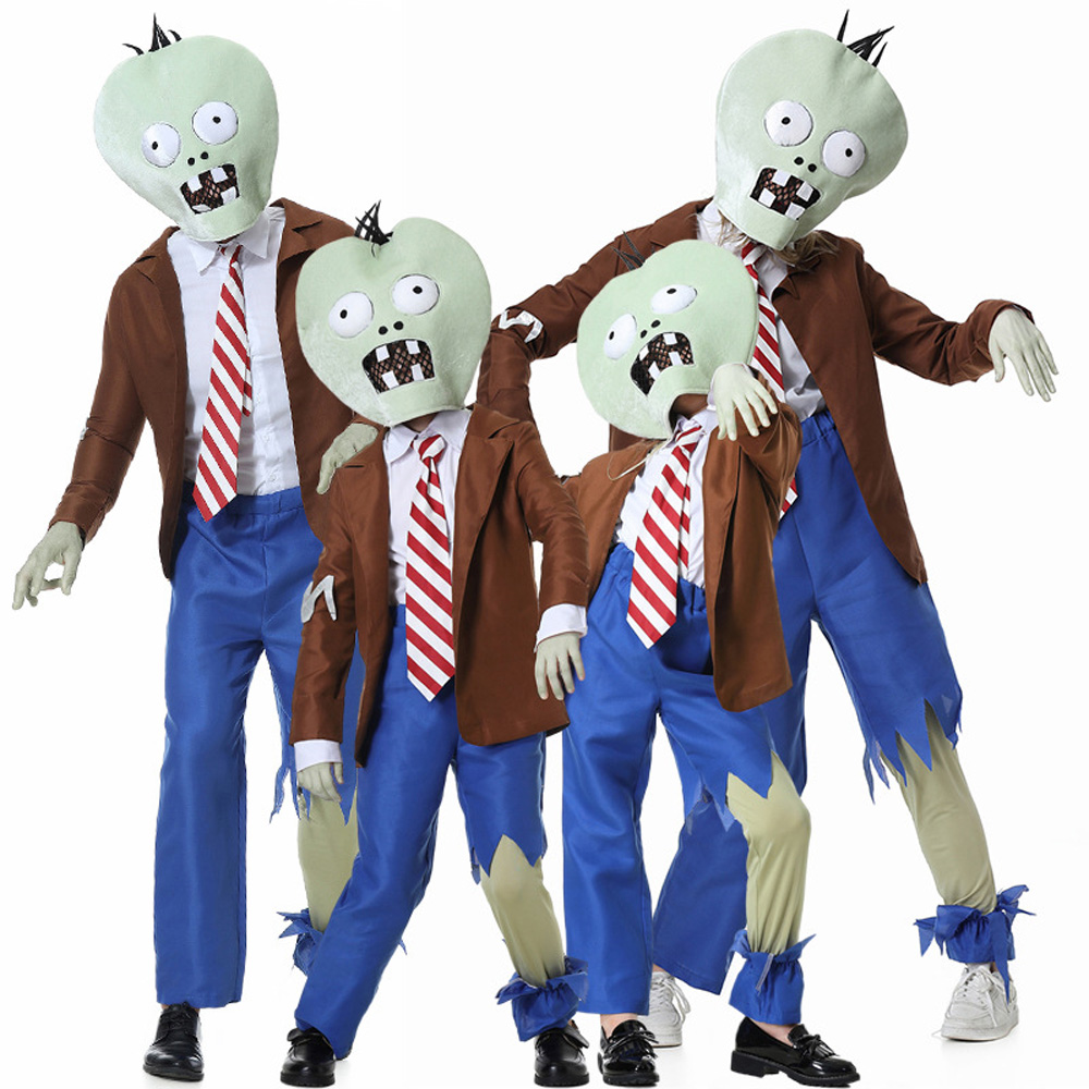 Game Zombotany Family Halloween Carnival Suit Cosplay Costume  Adults Kids