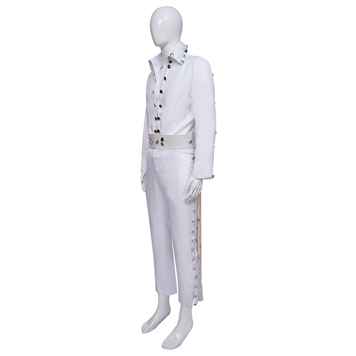 White Elvis Presley Halloween Carnival Suit Cosplay Costume For Adults