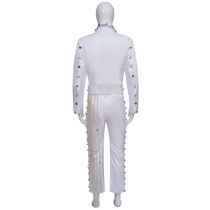 White Elvis Presley Halloween Carnival Suit Cosplay Costume For Adults