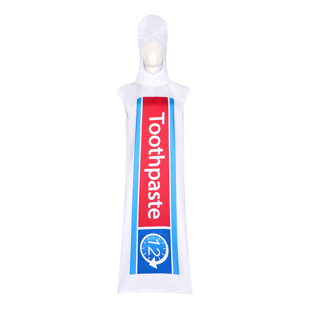 Toothbrush Toothpaste Funny Cosplay Halloween Costume For Adults