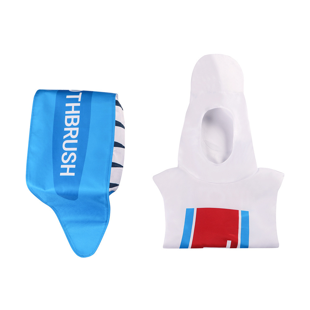 Toothbrush Toothpaste Funny Cosplay Halloween Costume For Adults