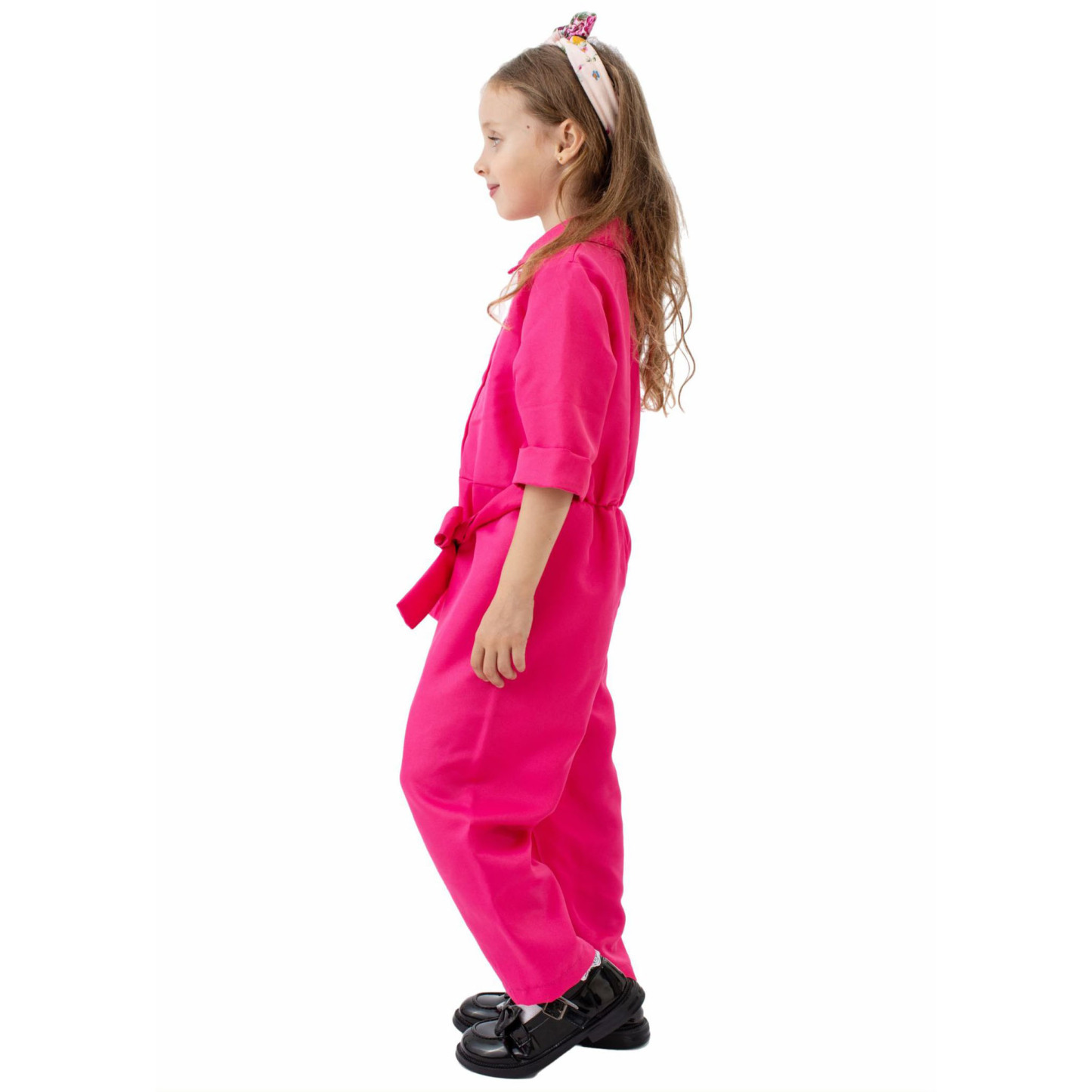 Kids Barbie Movie Margot Barbie Pink Outfits Jumpsuit Cosplay Costume