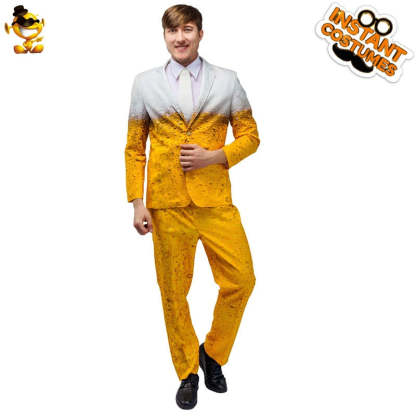 Oktoberfest Men Clothing Suit Yellow Beer Clothes Carnival Cosplay Party Costume for Daily-Pajamasbuy