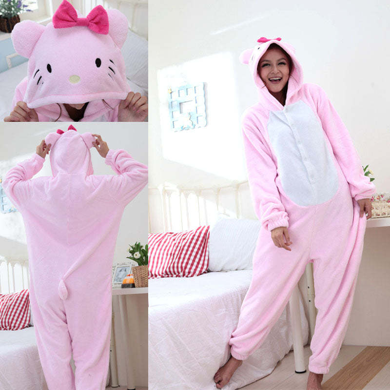 Hello Kitty Kigurumi Animal Onesie Hoodie Costume Pajamas