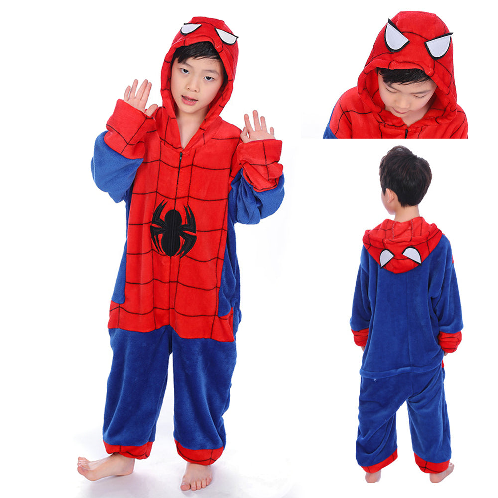 Hero Spiderman Kids Onesies Hoodie Pajamas Kigurumi Costume
