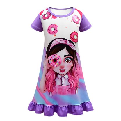 Mis Pastelitos friends Costume Cosplay Pink cartoon print Dress For kids-Pajamasbuy