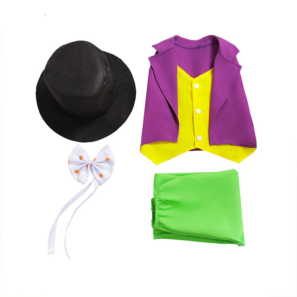 Kids Willy Wonka Charlie and the Chocolate Factory Johnny Depp Cosplay Suit Costume Set