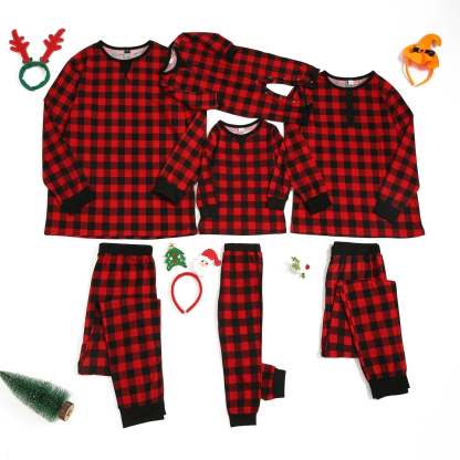 Christmas Family Matching Pajamas Red Plaid Sleepwear Set-Pajamasbuy