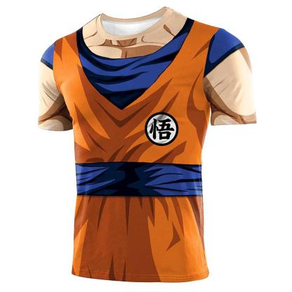 Dragon Ball GokuT Shirt Cosplay Costume Halloween Top Casual Tight Sportswear Tee For Men