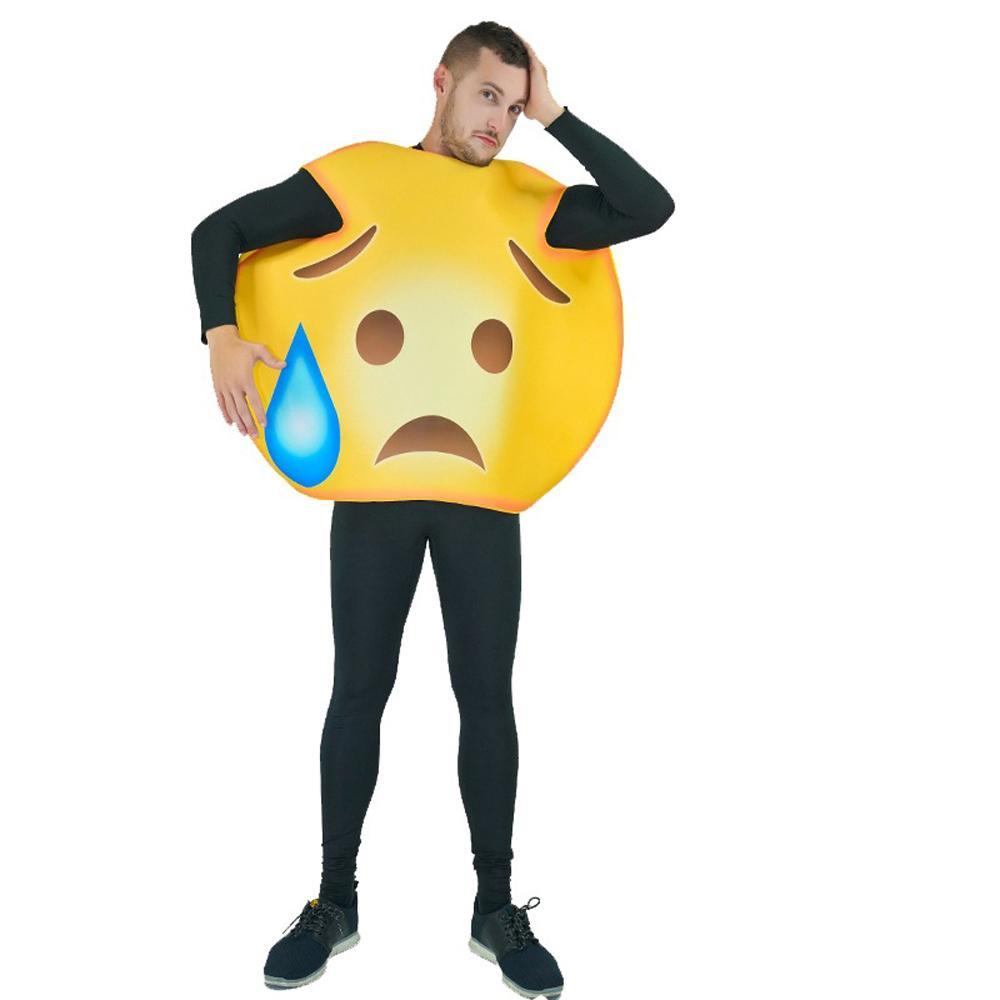 Adult couples funny smiley spoof expression performance jumpsuit costume Cosplay Party