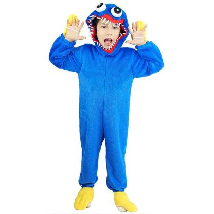 Poppy Playtime Huggy Wuggys Plush Costume Kids Halloween Cartoon Cosplay Jumpsuit-Pajamasbuy